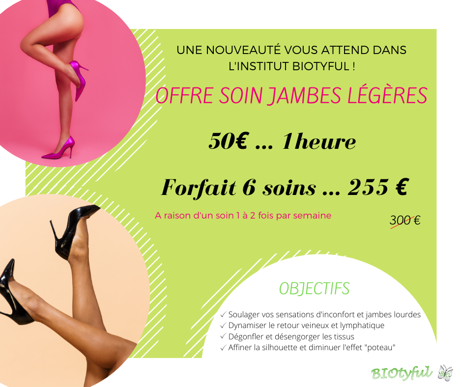 Institut Biotyful - Nouveau : soin jambes légères